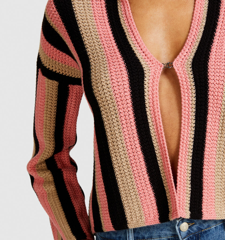 Multicolor striped cardigan - women's cardigans - Multi-color | Sisley image number 5